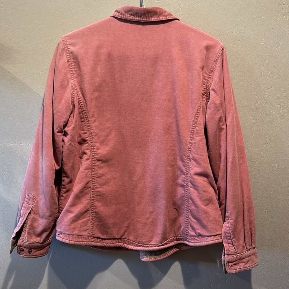 Woolrich Women's Dusty Rose Pink Fleece Lined Corduroy Snap Chore Barn Jacket - Picture 7 of 9